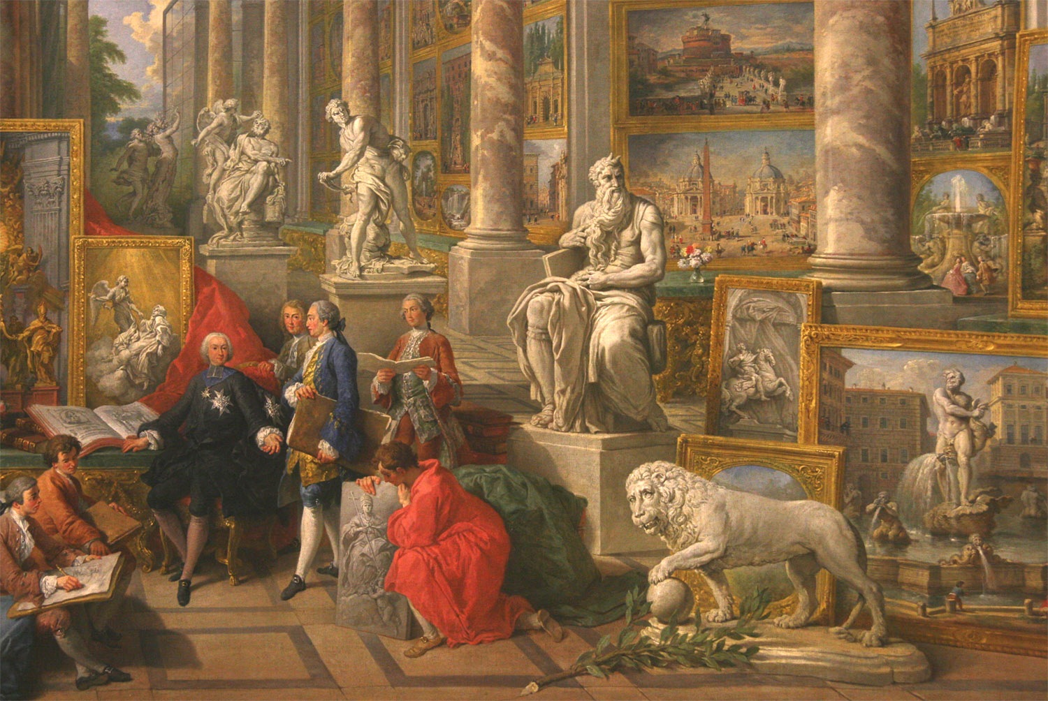 Giovanni Paolo Pannini, Galerie des peintures de la Rome moderne (détail)
